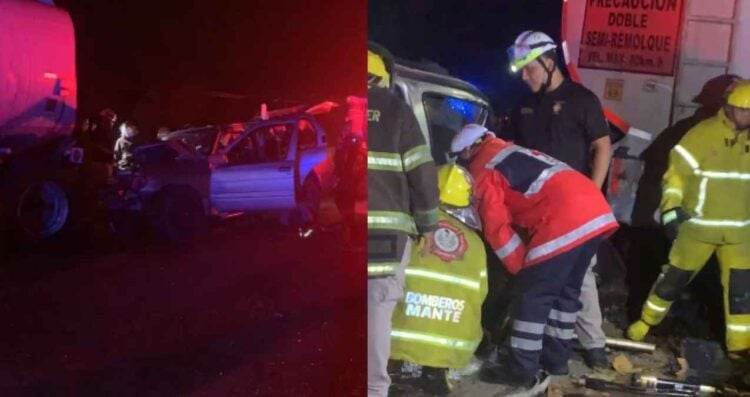 Dos hombres sobreviven tras impactarse contra una pipa en la carretera Mante-Valles