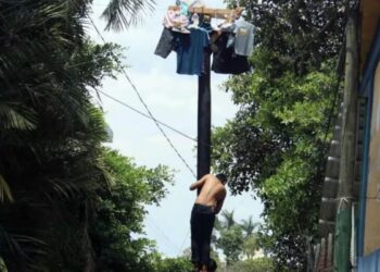 Dos jóvenes caen de un palo encebado en Uruapan durante fiestas patronales