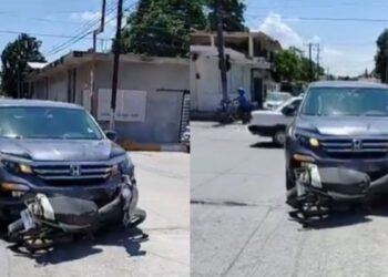 Empleado de COMAPA resulta lesionado tras ser arrollado por camioneta en El Mante, Tamaulipas