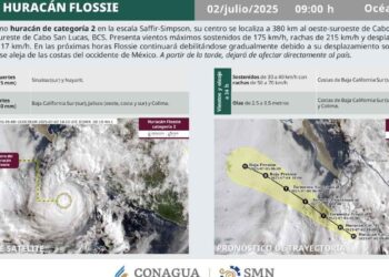 Flossie baja a huracán de categoría 2: Así luce actualmente