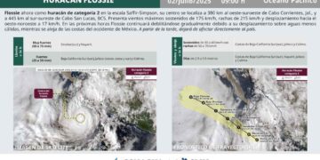Flossie baja a huracán de categoría 2: Así luce actualmente