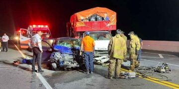 Fuerte choque frontal deja sin vida a una mujer en Cadereyta, Nuevo León