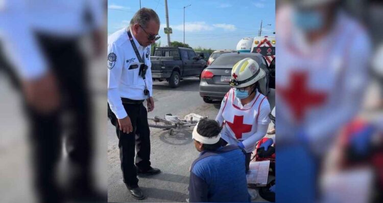 hombre ciclista embestido Matamoros