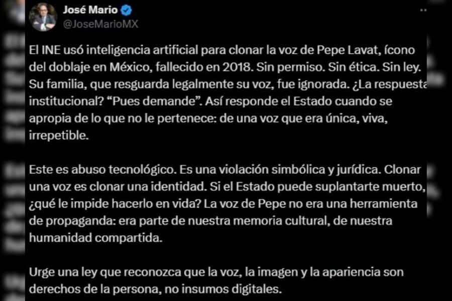 INE clonación voz AI