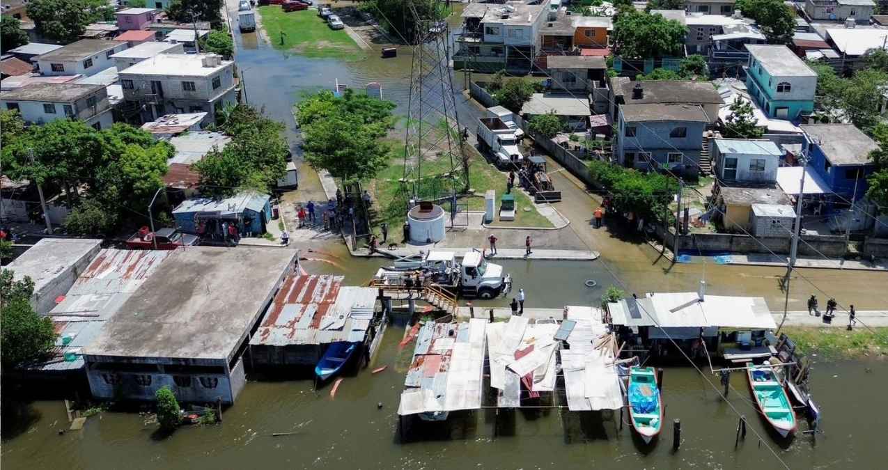 Inundaciones en colonia Moscú en Tampico, Tamaulipas
