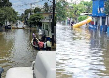 Inundaciones en colonia Moscú en Tampico, Tamaulipas
