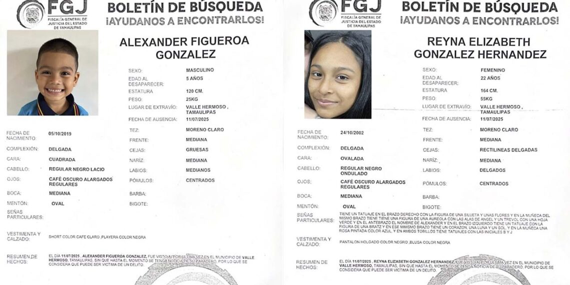 Joven madre desaparece junto a sus 2 hijos tras salir a vender ropa en Valle Hermoso, Tamaulipas