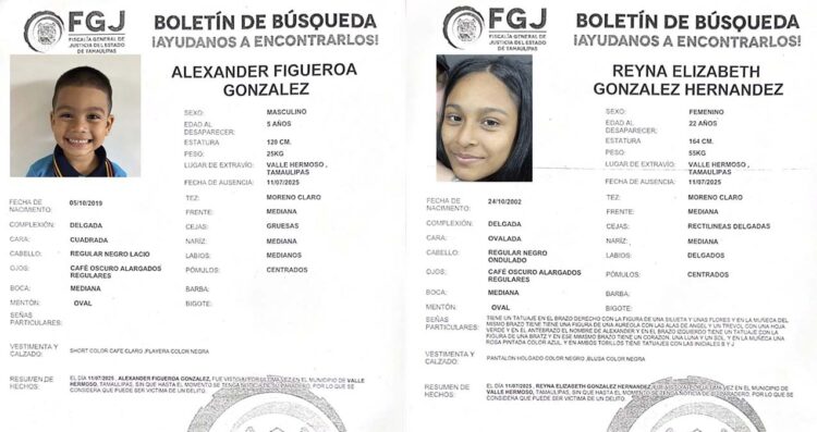 Joven madre desaparece junto a sus 2 hijos tras salir a vender ropa en Valle Hermoso, Tamaulipas