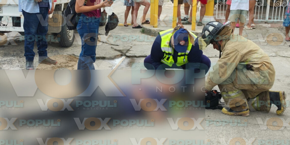 Joven queda herido tras derrapar en motocicleta en Ciudad Madero, Tamaulipas