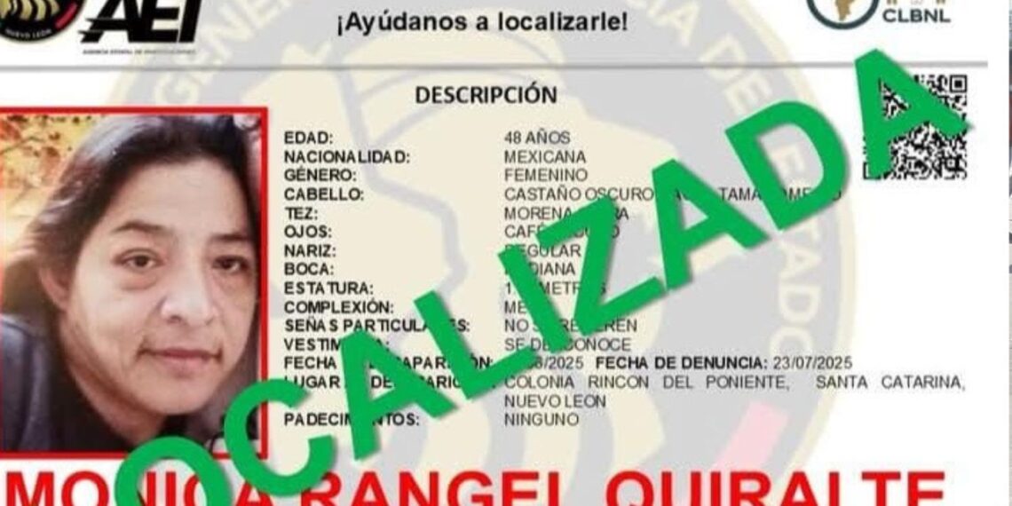 Localizan a Mónica Rangel desaparecida