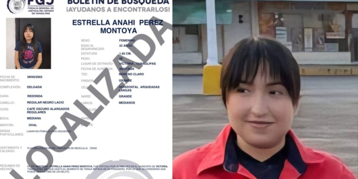 Localizan con vida a Estrella Anahí en Ciudad Victoria, Tamaulipas