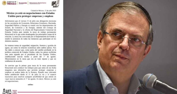 Marcelo Ebrard confirma que México está en negociaciones con Estados Unidos para evitar el arancel del 30%