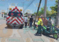 Motociclista choca y lesiona a repartidora en Ciudad Victoria, Tamaulipas