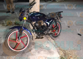Motociclista ebrio intenta huir de operativo y acaba hospitalizado en Cd. Victoria, Tamaulipas