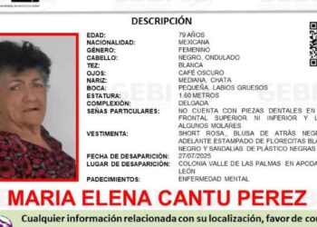Mujer de la tercera edad desaparece en Apodaca, Nuevo León