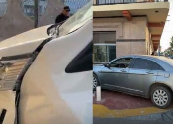 Vehículo patrulla zona centro Matamoros