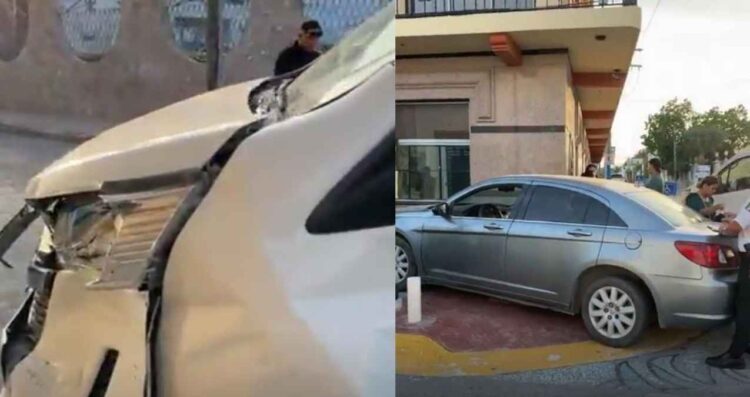 Vehículo patrulla zona centro Matamoros