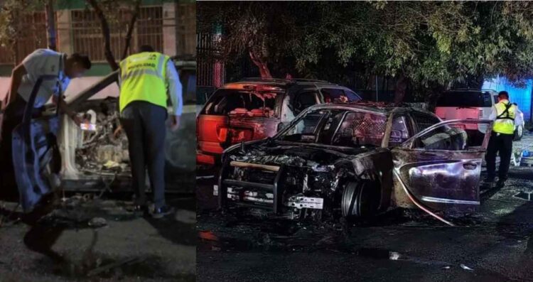 Patrulla de la policía de Monterrey se incendia en la colonia Moderna