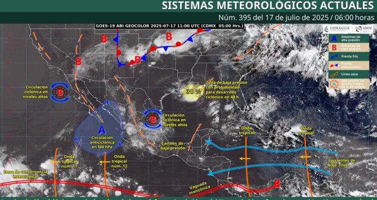 ¿Qué regiones tendrán chubascos y vientos fuertes hoy?
