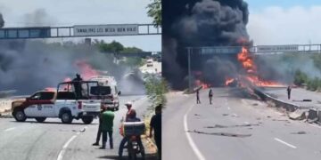 Reportan explosión de pipa en la carretera Ciudad Victoria-Nuevo León