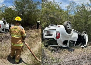 Reportan volcadura en Linares