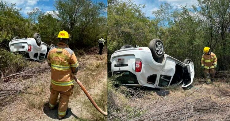 Reportan volcadura en Linares