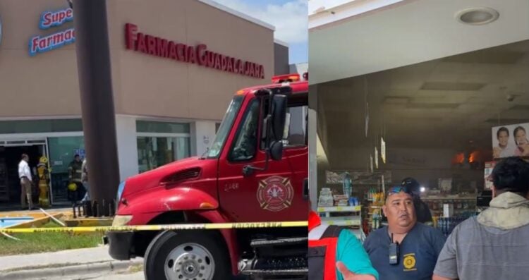 Se incendia Farmacia Guadalajara en Matamoros, Tamaulipas