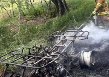 Se incendia cuatrimoto Galeana