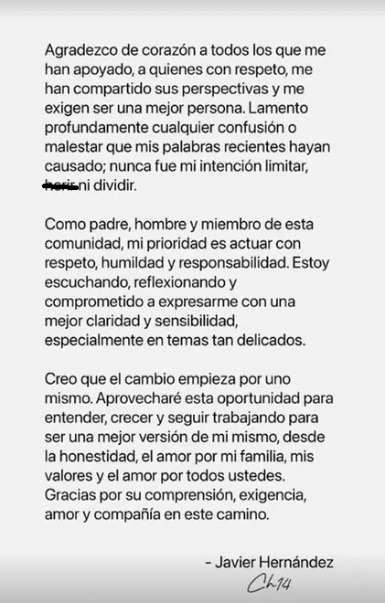Chicharito se disculpa por comentarios y recibe sanciones de FMF y Chivas