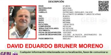 Solicitan ayuda para encontrar a David Eduardo Bruner Moreno, quien desapareció en Monterrey, NL
