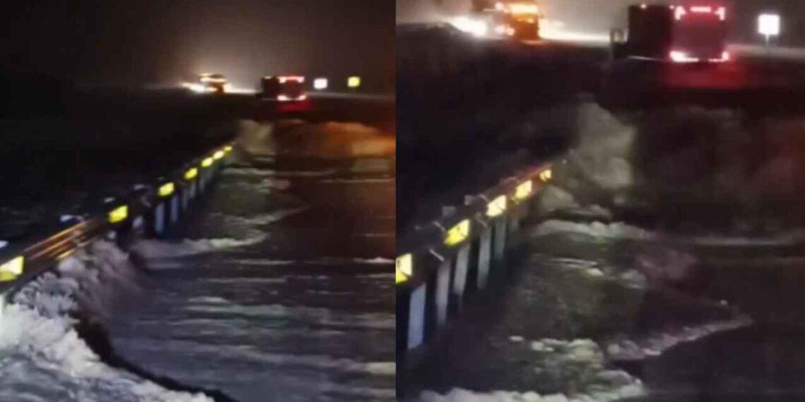 Tamaulipas: Traileros quedan varados en la carretera Zaragoza-Llera tras las intensas lluvias