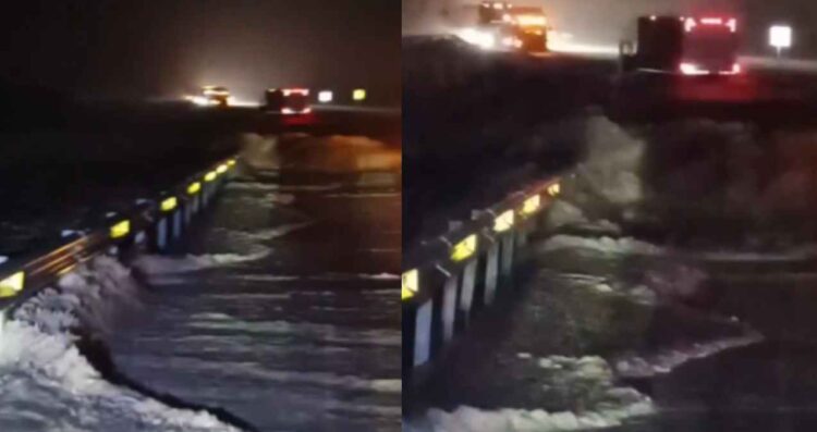 Tamaulipas: Traileros quedan varados en la carretera Zaragoza-Llera tras las intensas lluvias