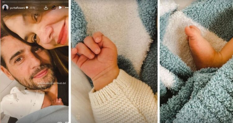 Yuridia comparte tiernas fotos para celebrar el primer mes de su hijo Noah Valentín