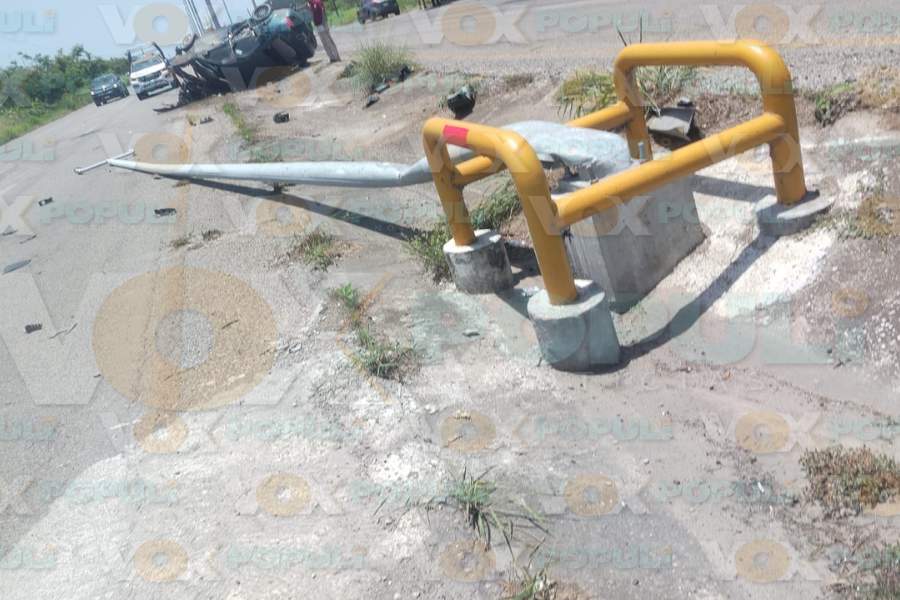 accidente con volcadura en Altamira