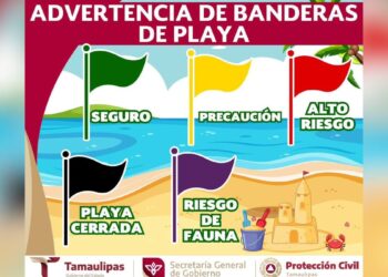 banderas de seguridad en playas de Tamaulipas