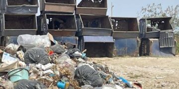basura en vía pública de Tampico