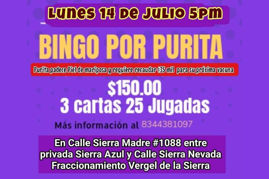 Bingo por Purita en Ciudad Victoria
