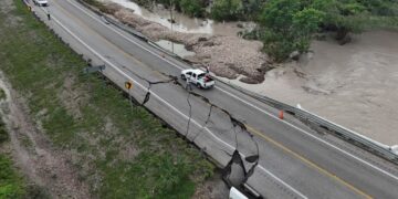 carretera dañada sur de Tamaulipas