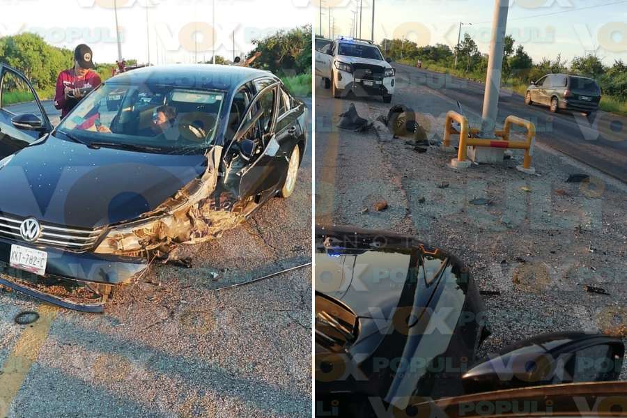 colisión contra poste en altamira