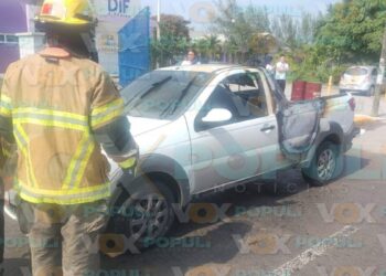 incendio de camioneta en altamira