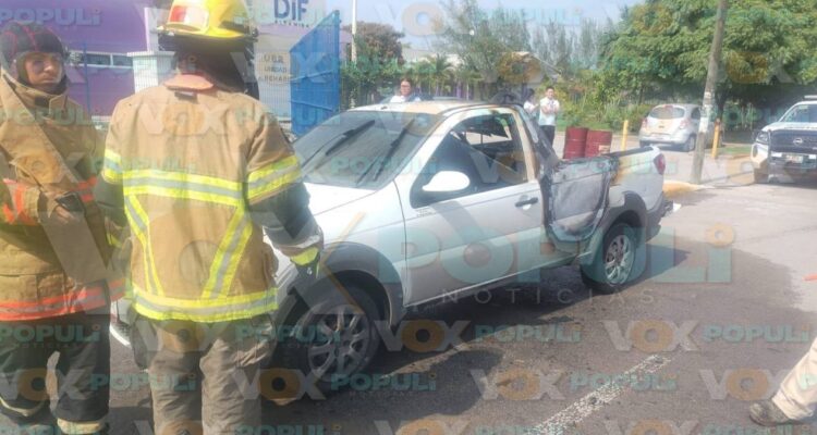 incendio de camioneta en altamira