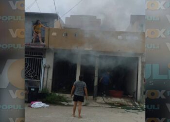 incendio de vivienda en Altamira