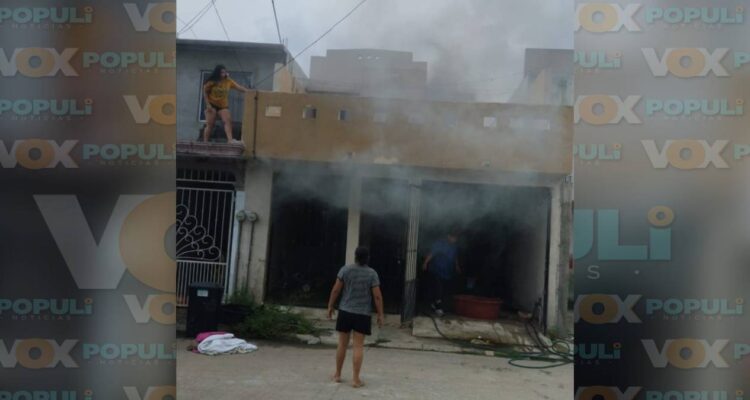 incendio de vivienda en Altamira
