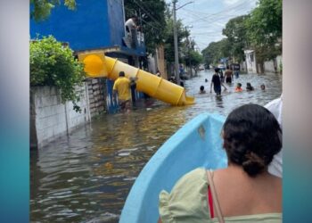 inundaciones en colonia Moscú en Tampico