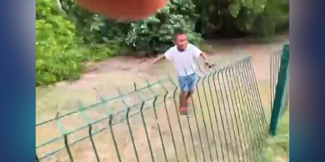 niño en zona de cocodrilos en Tampico