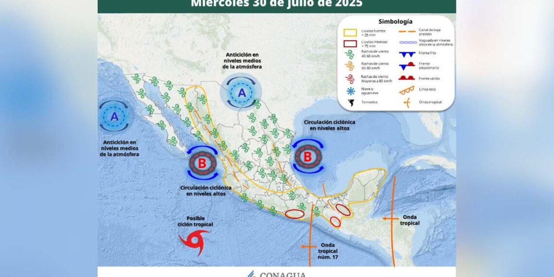 pronóstico del tiempo en julio en Tamaulipas
