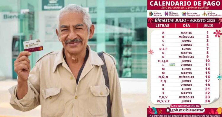 ¿A qué adultos mayores les llegará su pago de la Pensión Bienestar del 21 al 24 de julio?