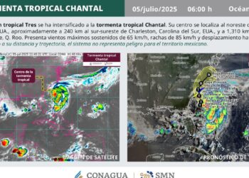 ¿Cuál es la trayectoria de la Tormenta Tropical Chantal?