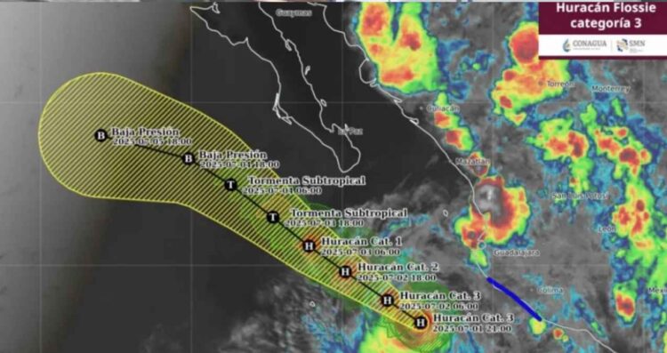¿Cuál es la trayectoria del huracán 'Flossie' y qué estados impactará en su ruta
