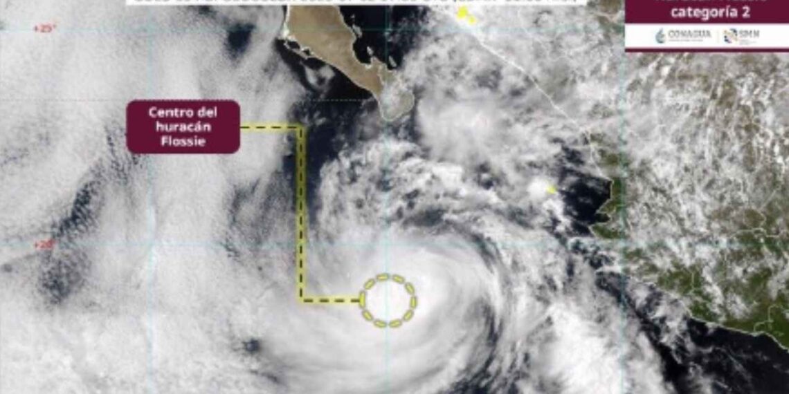 ¿Cuál es la ubicación exacta del huracán Flossie en su categoría 2?